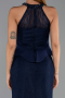 Robe de Soirée Longue Dantelle Bleu Marine ABU6425