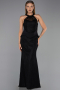 Robe de Soirée Longue Dantelle Noir ABU6425