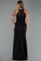 Robe de Soirée Longue Dantelle Noir ABU6425