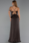 Robe de Soirée Longue Satin Brun ABU6427