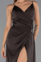 Robe de Soirée Longue Satin Brun ABU6427