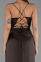 Robe de Soirée Longue Satin Brun ABU6427