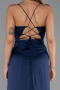 Robe de Soirée Longue Satin Bleu Marine ABU6427