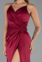 Robe de Soirée Longue Satin Couleur Cerise ABU6427
