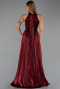 Robe de Soirée Longue Mousseline Rouge Bordeaux ABU6428
