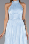 Robe de Soirée Longue Mousseline Bleu clair ABU6428
