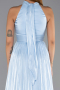 Robe de Soirée Longue Mousseline Bleu clair ABU6428