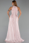 Robe de Soirée Longue Mousseline Poudre ABU6428