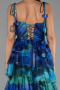 Robe de Soirée Longue Bleu Saxe ABU6430