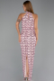 Robe de Soirée Longue Dantelle Poudre ABU6405