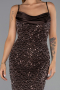Robe de Soirée Longue Squameuse Brun ABU6308
