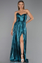 Robe de Soirée Longue Vert Pétrole ABU6196