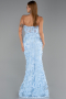 Robe Queue de Poisson Longue Bleu clair ABU6625