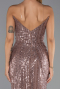 Robe de Soirée Longue Perlé Cuivre ABU6433