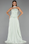 Robe de Soirée Longue Mousseline Menthe ABU6436