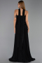 Robe de Soirée Longue Mousseline Noir ABU6436