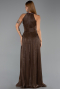 Robe de Soirée Longue Mousseline Brun ABU6437