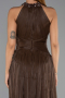 Robe de Soirée Longue Mousseline Brun ABU6437