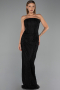 Robe de Soirée Longue Dantelle Noir ABU6438