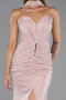 Robe de Soirée Longue Perlé Poudre ABU6440