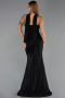 Robe de Soirée Longue Perlé Noir ABU6440