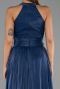 Robe de Soirée Longue Mousseline Bleu Marine ABU6441