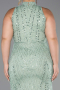 Robe De Soirée Grande Taille Longue Perlé Menthe ABU5063