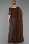 Robe Grande Taille Longue Perlé Brun ABU5819