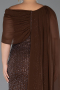 Robe Grande Taille Longue Perlé Brun ABU5819