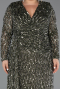 Robe De Soirée Grande Taille Longue Squameuse Kaki ABU6488