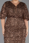 Robe De Soirée Grande Taille Longue Squameuse Cuivre ABU6064