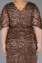 Robe De Soirée Grande Taille Longue Squameuse Cuivre ABU6064