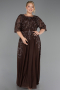 Robe De Soirée Grande Taille Longue Brun ABU6489