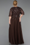 Robe De Soirée Grande Taille Longue Brun ABU6489