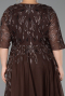 Robe De Soirée Grande Taille Longue Brun ABU6489