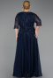 Robe De Soirée Grande Taille Longue Bleu Marine ABU6489