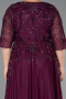 Robe De Soirée Grande Taille Longue Prune ABU6489
