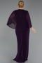 Robe de Soirée Grande Taille Longue Mousseline Violet Foncé ABU6490