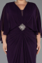 Robe de Soirée Grande Taille Longue Mousseline Violet Foncé ABU6490