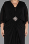 Robe de Soirée Grande Taille Longue Mousseline Noir ABU6490
