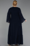 Robe de Soirée Grande Taille Longue Mousseline Bleu Marine ABU6491