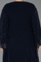Robe de Soirée Grande Taille Longue Mousseline Bleu Marine ABU6491