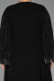 Robe de Soirée Grande Taille Longue Mousseline Noir ABU6491