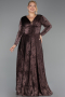 Robe de Soirée Grande Taille Longue Cuivre ABU6492