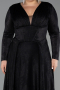 Robe de Soirée Grande Taille Longue Noir ABU6492