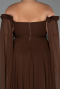 Robe de Soirée Grande Taille Longue Mousseline Brun ABU3464