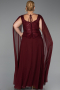 Robe Grande Taille Longue Mousseline Rouge Bordeaux ABU6422