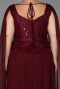Robe Grande Taille Longue Mousseline Rouge Bordeaux ABU6422