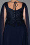 Robe Grande Taille Longue Mousseline Bleu Marine ABU6422