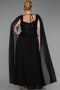 Robe Grande Taille Longue Mousseline Noir ABU6422